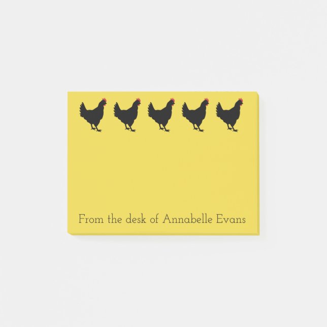 Black Chickens Personalize Post-it Block (Framsida)