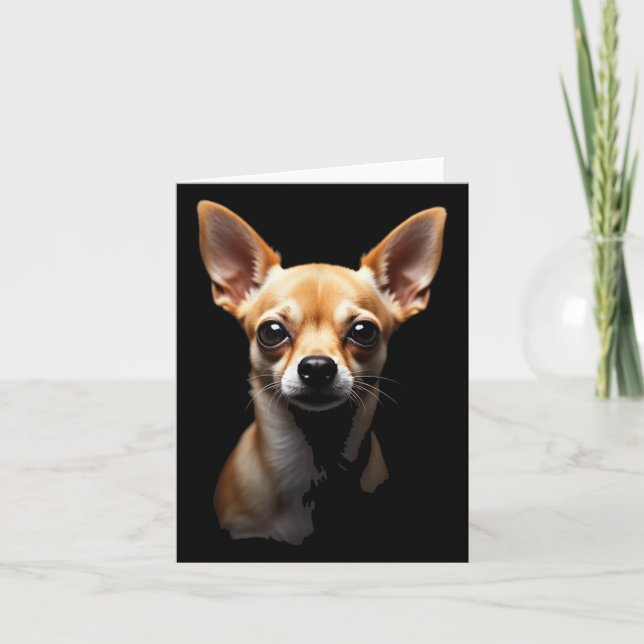 Black Chihuahua Hund Chihuahua Ansikte Kort (Framsida)