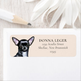 Black Chihuahua Hund Personlig Adress Returadress Etikett