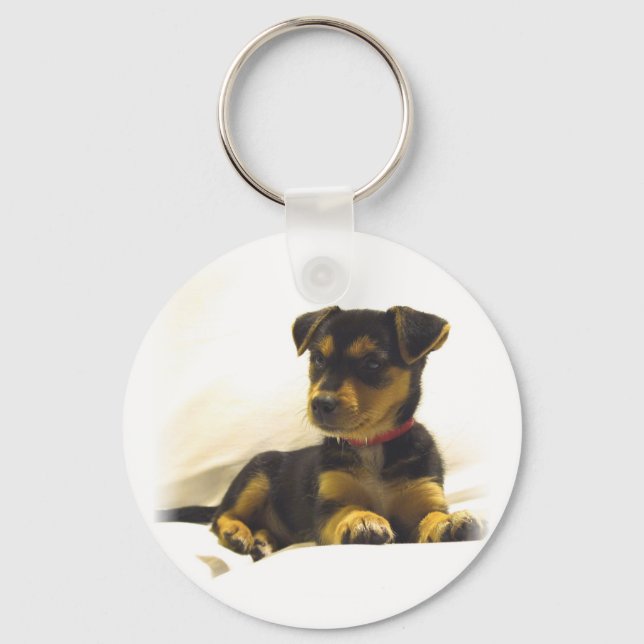 Black Chihuahua Keychain Nyckelring (Framsida)
