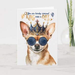 Black Chihuahua Kung för en dag på en dag på en da Kort