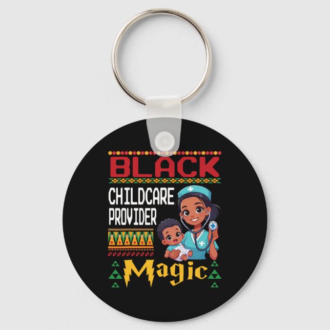Black Childcare Provider Magic African American Pr Nyckelring (Framsida)