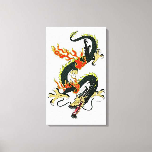 Black Chinese Dragon Canvas (Framsida)