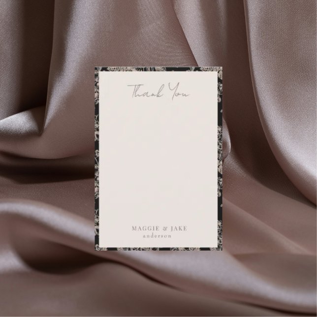 Black Chinoiserie Elegant bröllop Tack Kort (Skapare uppladdad)