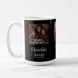 Black Chocolate Lovers Established 3 Photo Script Kaffemugg