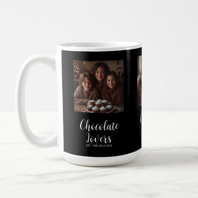 Black Chocolate Lovers Established 3 Photo Script Kaffemugg (Vänster)