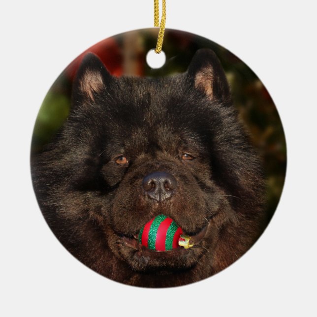 Black Chow-jul Julgransprydnad Keramik (Framsidan)