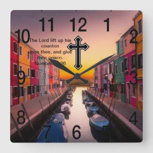 Black Christian Faith kor med nummer 6:26 Fyrkantig Klocka