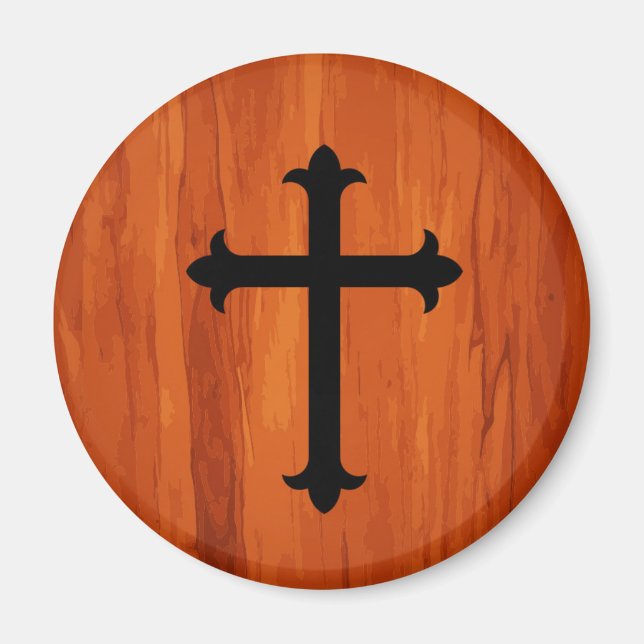 Black Christian Heliga Kor i Wooden Magnet (Framsidan)