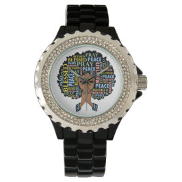 Black Christian Woman Melanin Women Pray Armbandsur