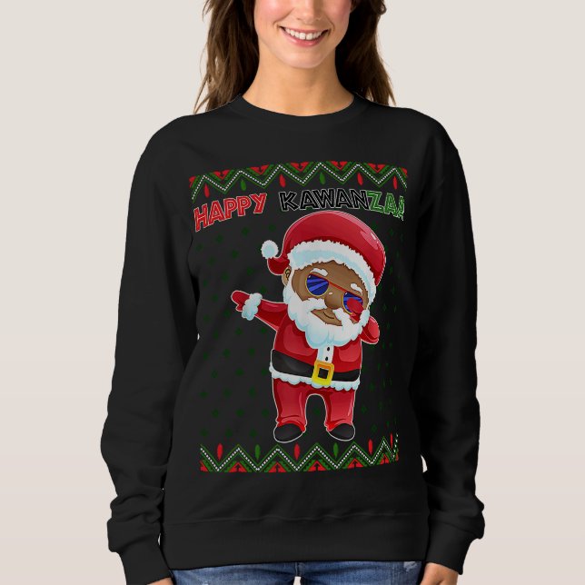 Black Christmas Happy Ugly Kwanzaa Merry African H T Shirt (Framsida)