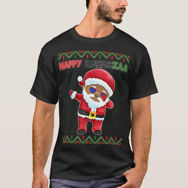 Black Christmas Happy Ugly Kwanzaa Merry African H T Shirt (Framsida)