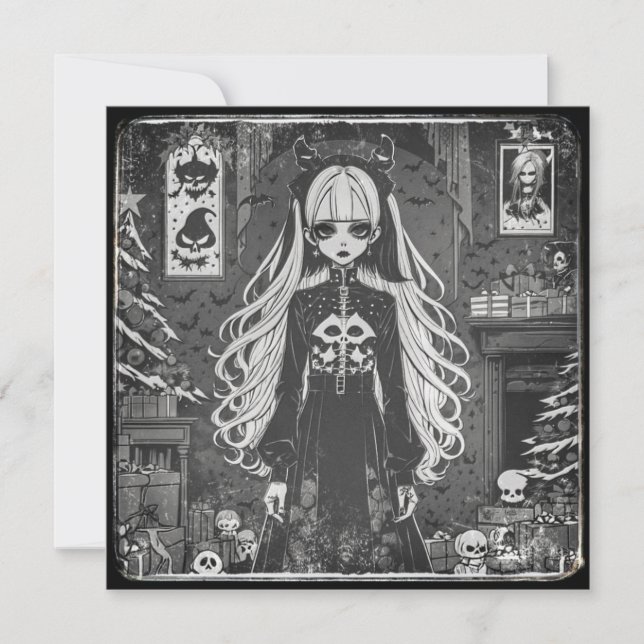 Black Christmas (navideña gris). Kort (Framsida)