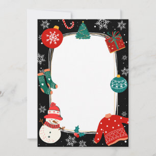 Black christmas wonderland anteckningskort