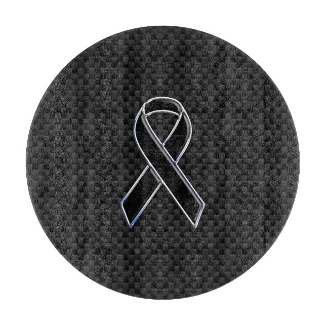 Black Chrome Stil Ribbon Awareness Carbon Fiber (Framsidan)