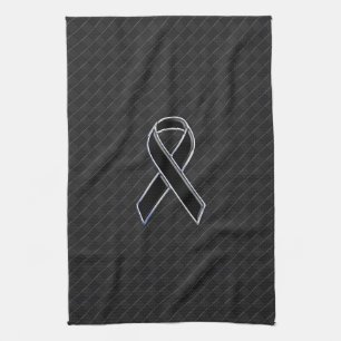 Black Chrome Stil Ribbon Awareness Kökshandduk