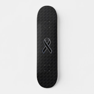 Black Chrome Stil Ribbon Awareness Skateboard Bräda 21,5 Cm