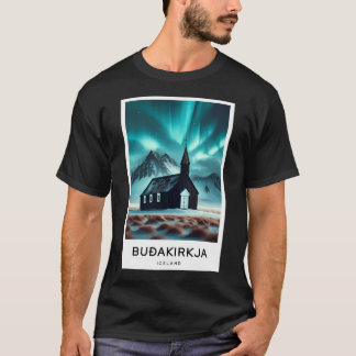 Black Church Aurora Island - Digital Travel T Shirt