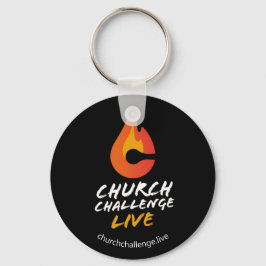 Black CHURCH CHALLENGE LIVE Orange Flame Nyckelring