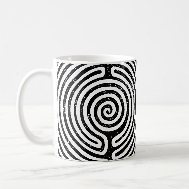 Black Circle Labyrint Fine Art Kaffemugg (Vänster)