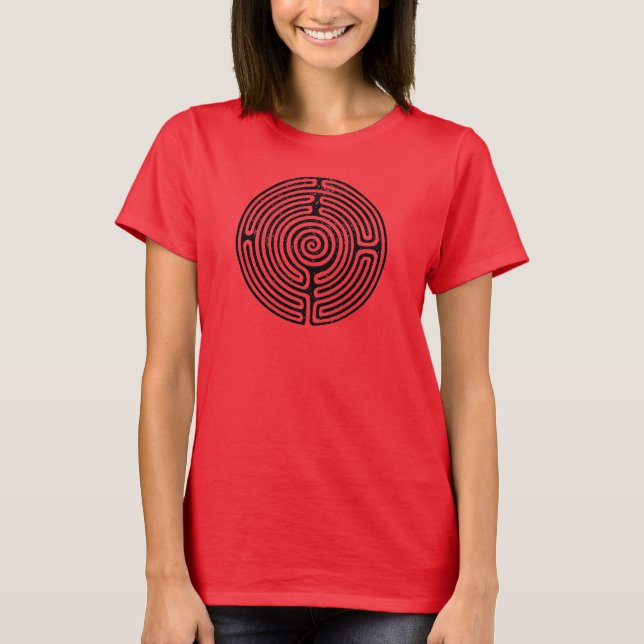 Black Circle Labyrint Fine Art T Shirt (Framsida)