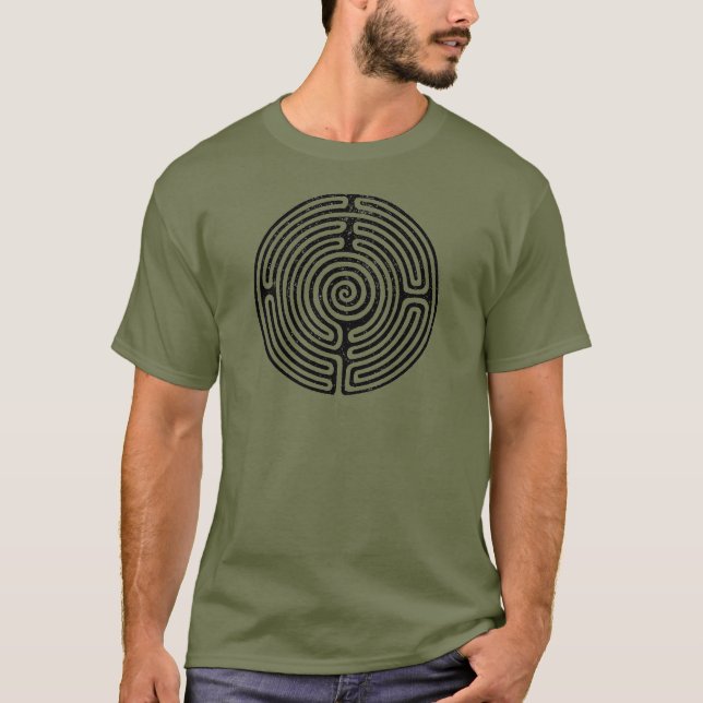 Black Circle Labyrint Fine Art T Shirt (Framsida)