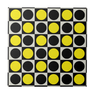 Black Circle Polka-punkt för kontrollerad geometri Kakelplatta