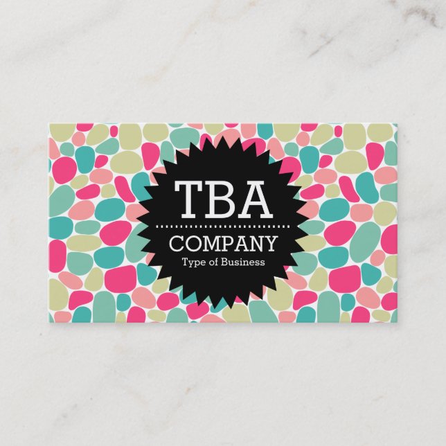 Black Circle Star v2 - Abstrakt 160417 - Färg v2 Visitkort (Framsida)