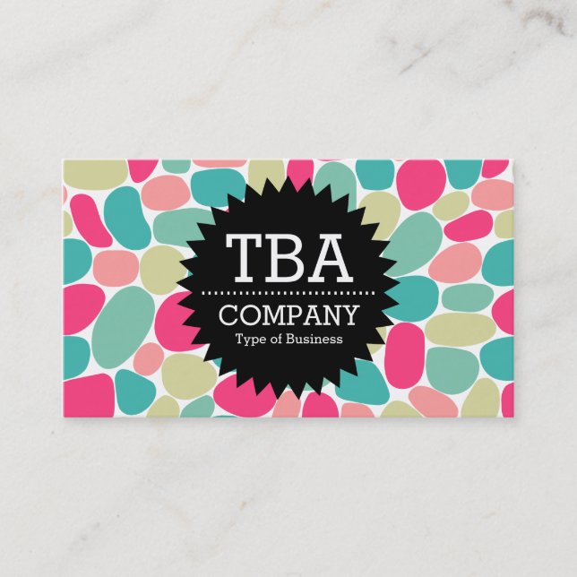 Black Circle Star v2 - Abstrakt 160417 - Färg Visitkort (Framsida)