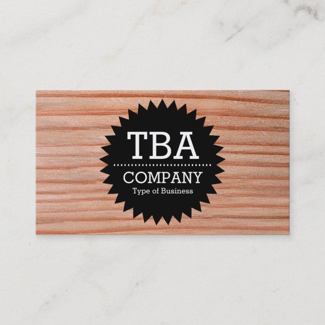 Black Circle Star v2 - Wood 01 Visitkort (Framsida)