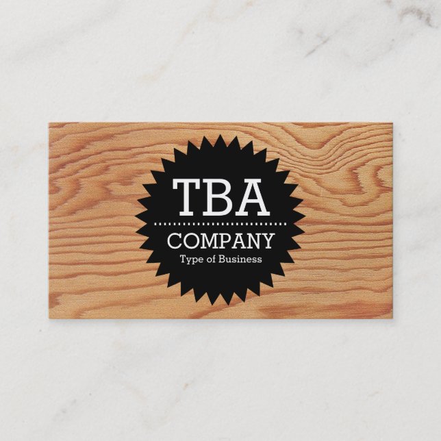 Black Circle Star v2 - Wood 02 Visitkort (Framsida)