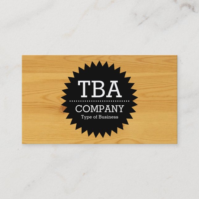 Black Circle Star v2 - Wood 04 Visitkort (Framsida)