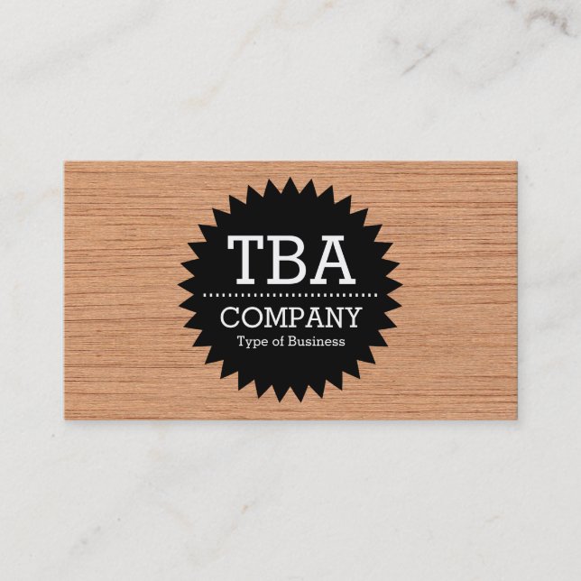 Black Circle Star v2 - Wood 06 Visitkort (Framsida)