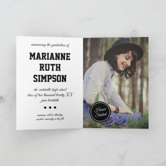 Black Circles Photo Studenten Inbjudan