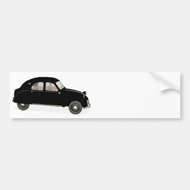 Black Citroen 2 CV Bildekal (Framsidan)