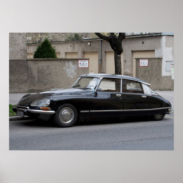 Black Citroën DS Poster (Framsidan)
