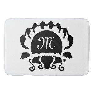 Black Clam Silhouette Monogram Badrumsmatta