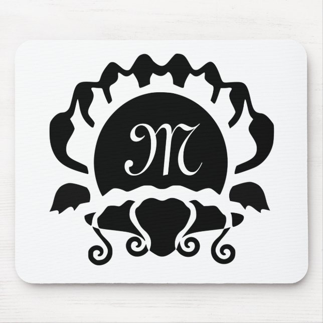 Black Clam Silhouette Monogram Musmatta (Framsidan)