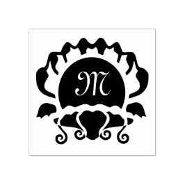 Black Clam Silhouette Monogram Stämpel