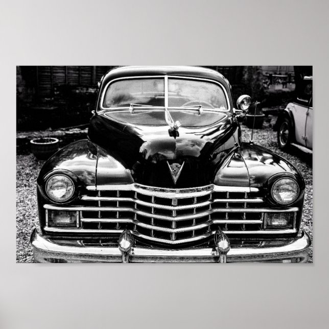 BLACK CLASSIC CAR-POSTER POSTER (Framsidan)
