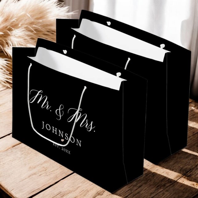Black Classic Mr och Newlyweds Large Gift Bag (Skapare uppladdad)