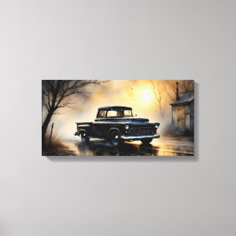 Black Classic Vintage Pickup Truck 1957 Canvastryck