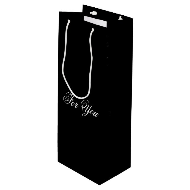 Black Classy Designer Vin Gift Bag (Framsidan Vinklad)