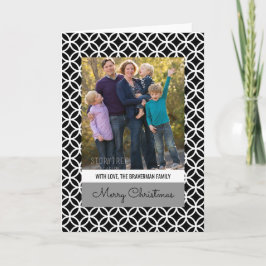 Black Classy Diamond Helgdag Photo Greeting Card Helgkort