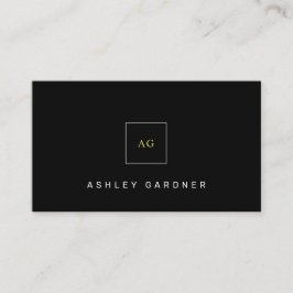 Black Classy Simple Modern Minimalist Visitkort
