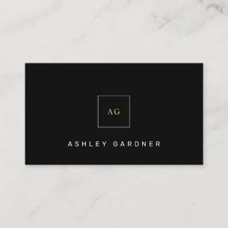 Black Classy Simple Modern Minimalist Visitkort