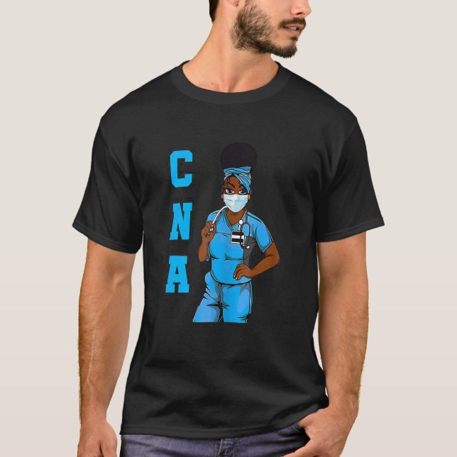Black CNA Magic Afro Girl Pride T Shirt (Framsida)