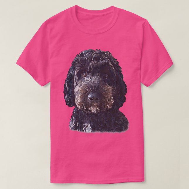 Black Cockapoo Doodle Hund  T Shirt (Design framsida)