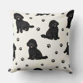 Black Cockapoo Gift | Cute Dog Pattern Cushion Kudde
