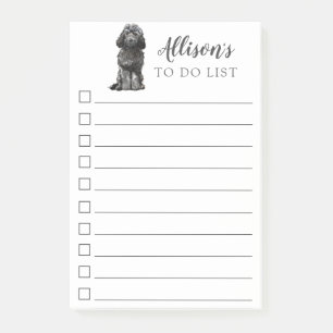Black Cockapoo Hund Personlig att göra lista Post-it Block